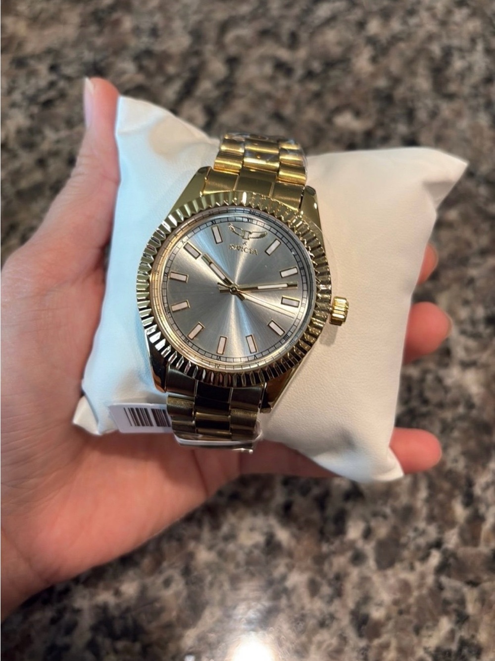 Invicta Men's Gold-Tone Stainless Steel Watch with Silver Dial NWT